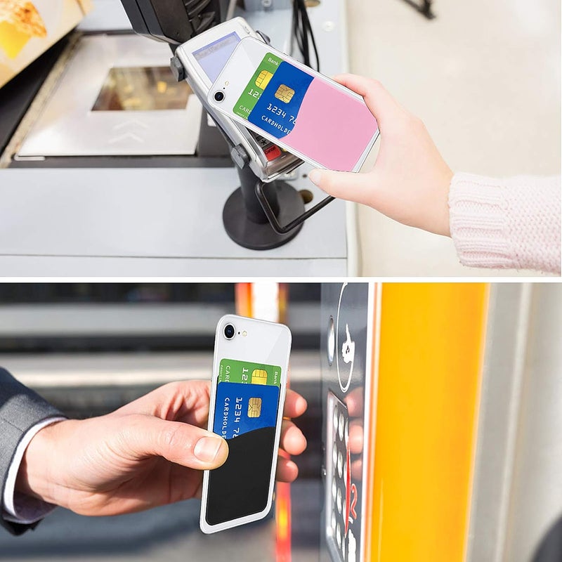 Senose Phone Wallet, Phone Card Holder Stick On Silicone Credit Card Holder for Back of Phone, Business Card & Id Compatible for iPhone Android Any Smartphone - Image 2